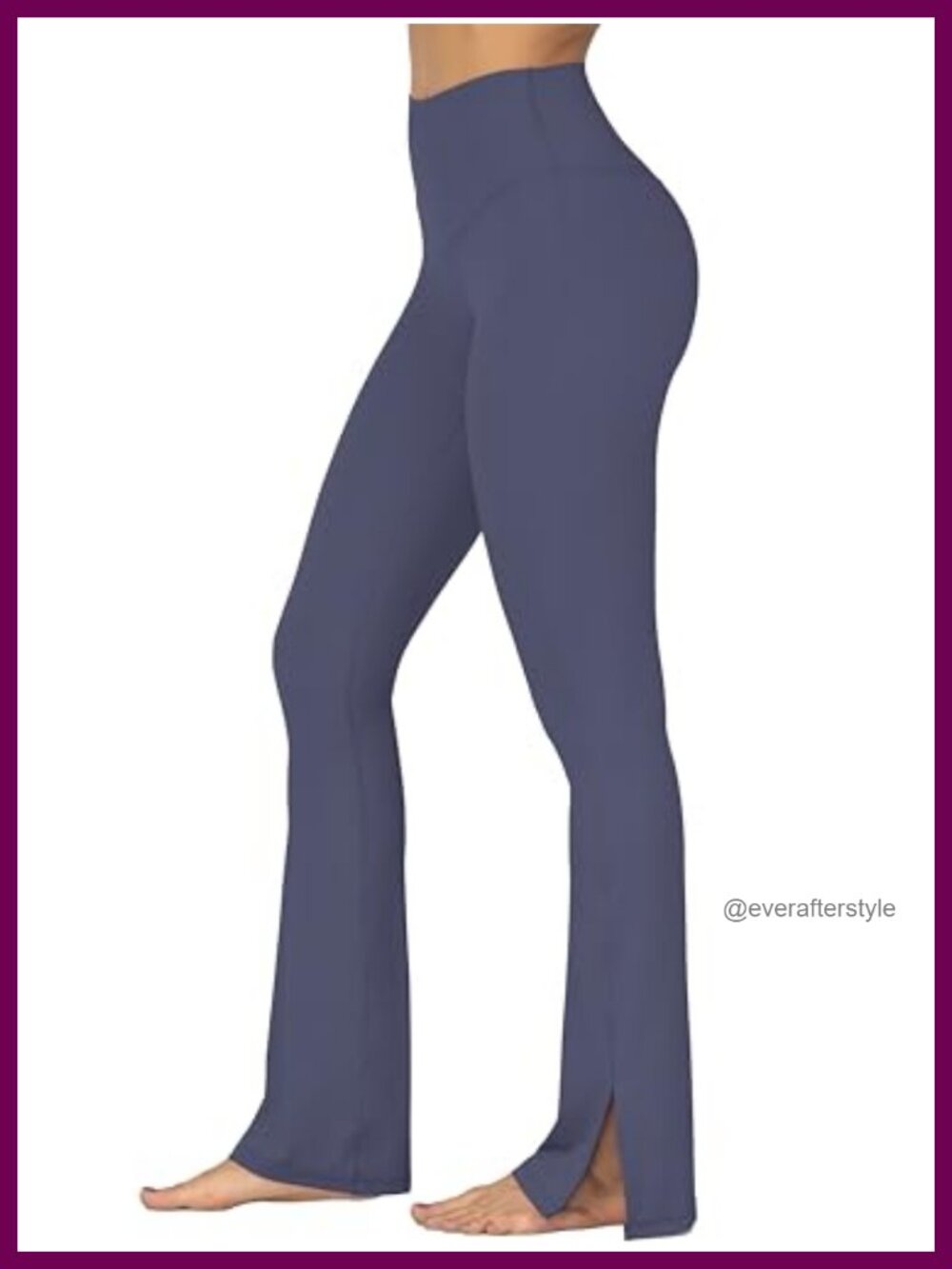 High Waisted Flared Leggings Yoga Pants Split Hem Bootcut 80% Polyamide